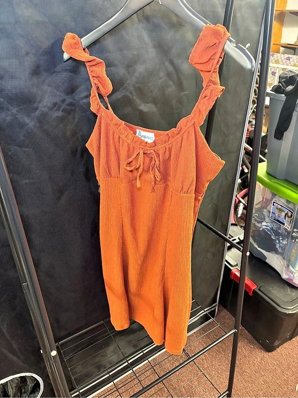 No Boundaries Orange Tie-Front Tank Top Dress Size XXL (20)